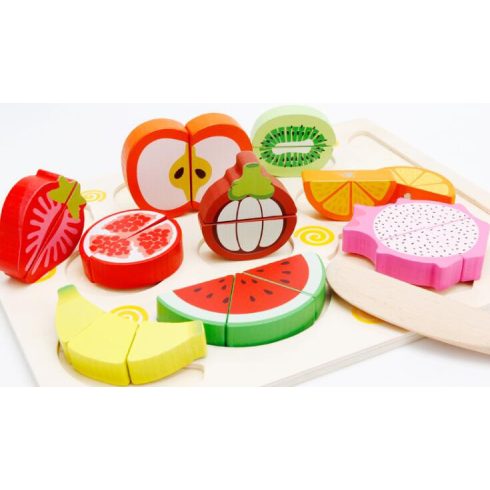 Gyümölcs Vágott Montessori Gyümölcs Szeletelő Puzzle 30x22,5cm 