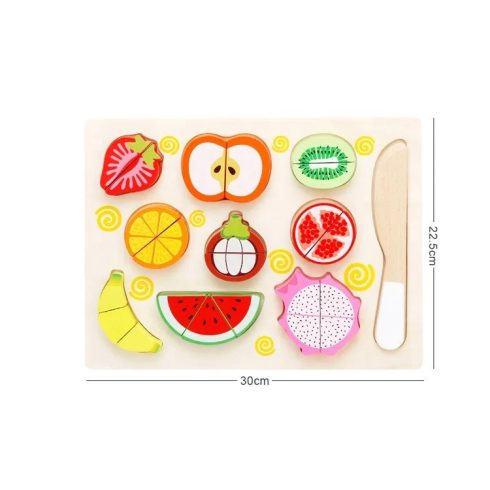 Gyümölcs Vágott Montessori Gyümölcs Szeletelő Puzzle 30x22,5cm 