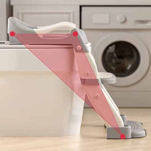 2 az 1 ben Gyermek WC-ülőke lépcsővel szürke