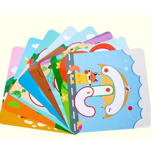  Montessori Kreatív Geotábla Puzzle Fejlesztő Játék 