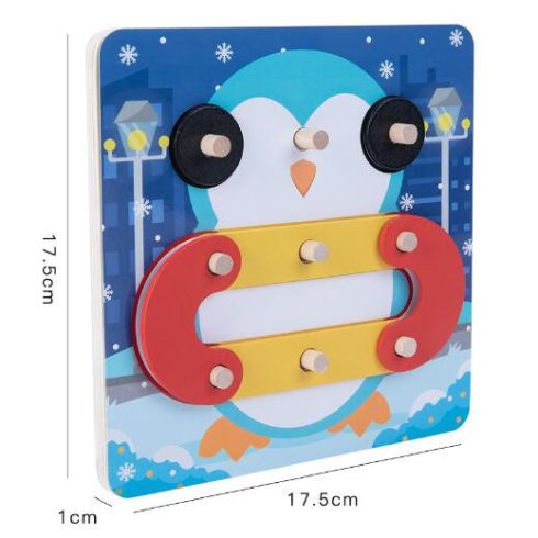  Montessori Kreatív Geotábla Puzzle Fejlesztő Játék 