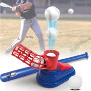   Gyerekek Baseball Játék Szett Bat & Balls Automata Indító Gyerekeknek Szórakozás Beltéri Baseball Gyakorló Eszköz+két Ütő