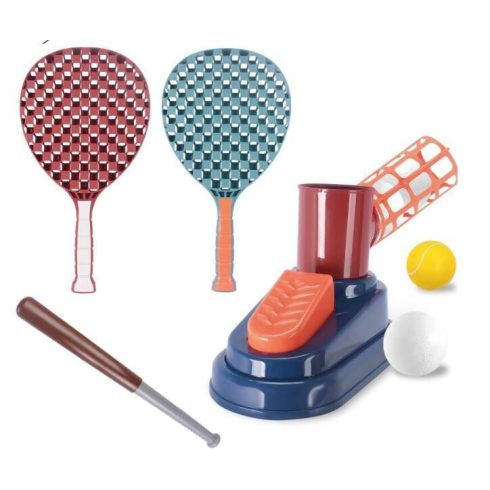Gyerekek Baseball Játék Szett Bat & Balls Automata Indító Gyerekeknek Szórakozás Beltéri Baseball Gyakorló Eszköz+két Ütő