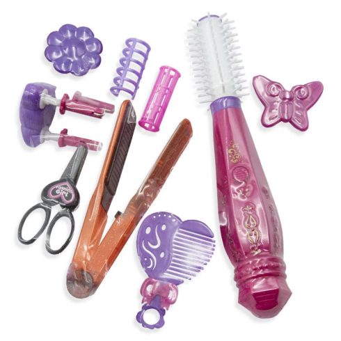 Fodrász Készlet Gyerekeknek - Játék Hajgöndörítővel, Hajkefével És Hajvasalóval