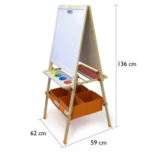 Többfunkciós Gyerek Rajztábla Kretatábla Állvánnyal, 130 Cm
