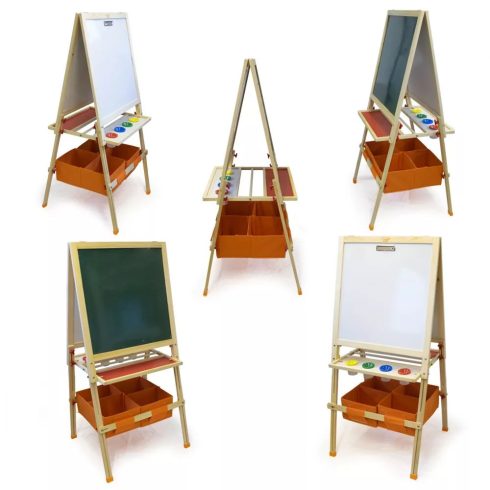 Többfunkciós Gyerek Rajztábla Kretatábla Állvánnyal, 130 Cm