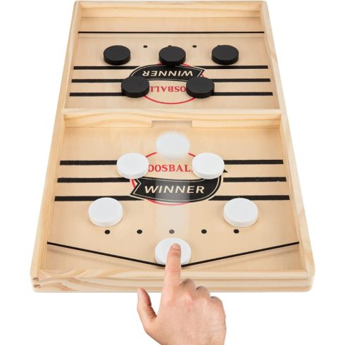 Parittyás Korongos Jégkorong Társasjáték Fából Készült Társasjáték Tablehockey gombfoci 56cm