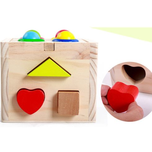 2 Az 1 Ben Fa Játékkalapács + Montessori Kalapács