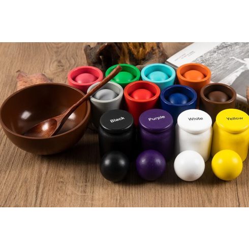 Montessori Szivárványgolyó És Csészék Színes Válogató Játékok Finom Motoros Oktatójáték 