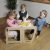 Montessori Fa Tanulótorony Gyűrűk 3 Az 1-ben Fa Színű + Kréta Tabla 