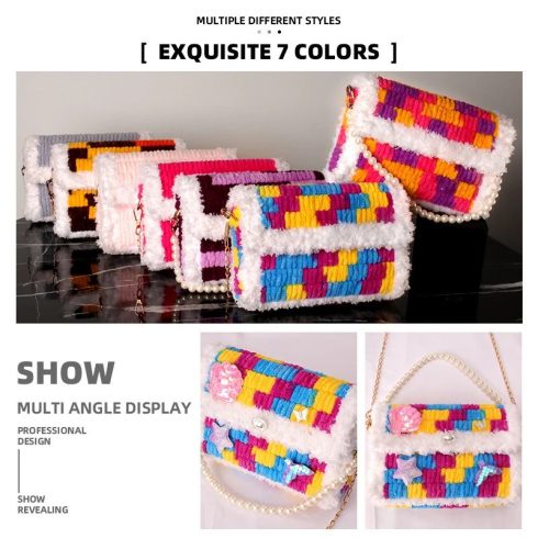 DIY Kreatív horgolt kézitáska készlet lányos játékok ajandek
