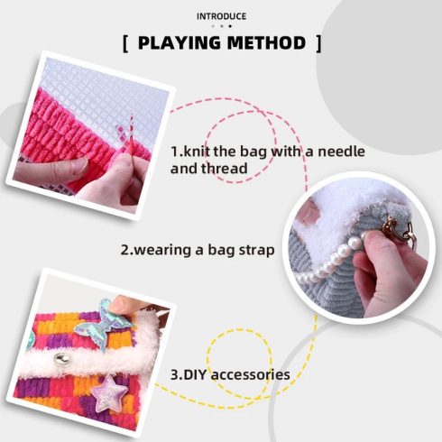 DIY Kreatív horgolt kézitáska készlet lányos játékok ajandek
