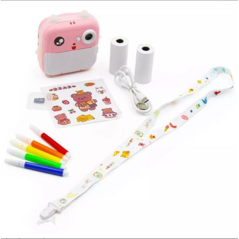 Fényképező És Fénykép Nyomtató Rózsaszín Azonnali kamera gyerekeknek nyomtatási funkcióval