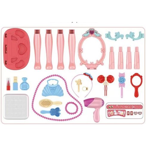 Gyerek Öltözőasztal Székkel És Kiegészítőkkel 74,7cm