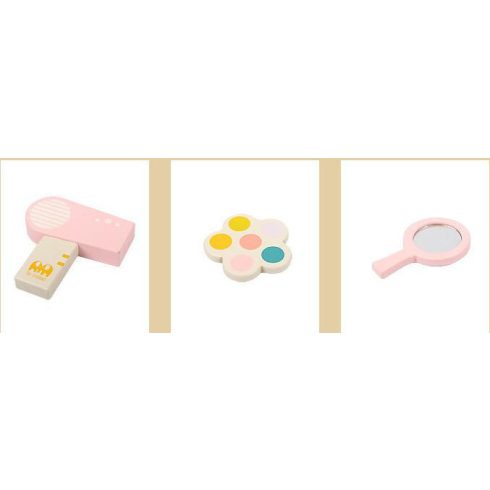 Gyerek Fából Készült Öltözőasztal fésülködőasztal Székkel És Kiegészítőkkel 90cm