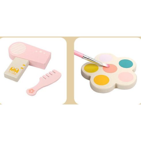 Gyerek Fából Készült Öltözőasztal fésülködőasztal Székkel És Kiegészítőkkel 90cm