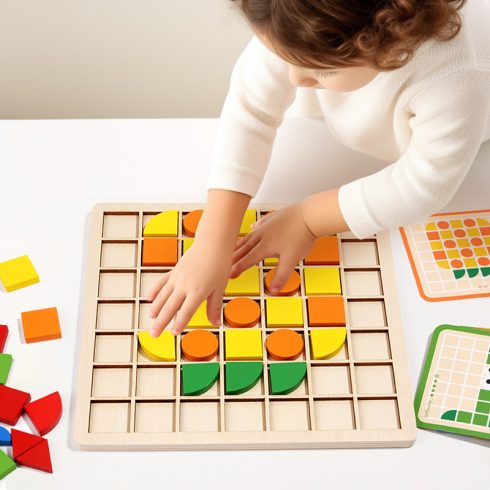 Fából Készült Logik Puzzle Mozaik Játék