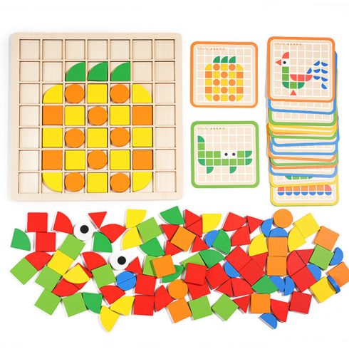 Fából Készült Logik Puzzle Mozaik Játék