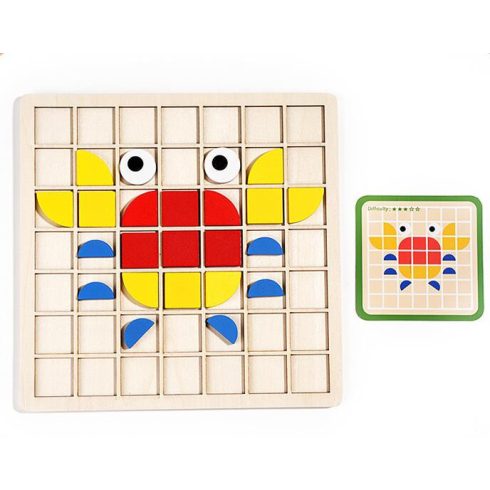 Fából Készült Logik Puzzle Mozaik Játék