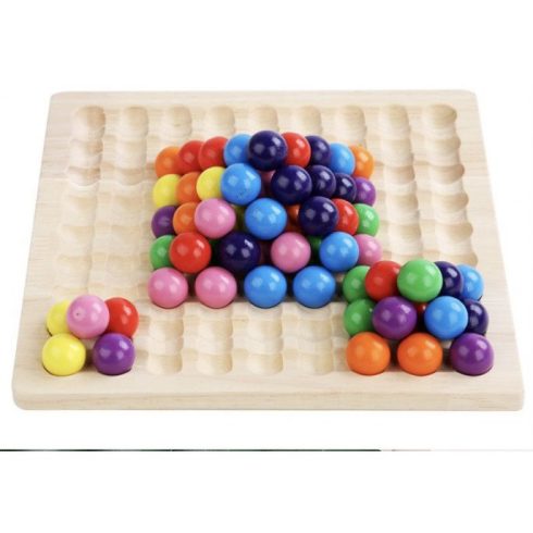 3 Az 1 Ben Montessori Szivárvány Színű Gyöngyök Clip Beads Oktató Játék +oktatási Puzzle Csengővel