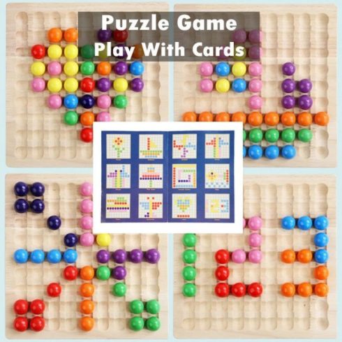 3 Az 1 Ben Montessori Szivárvány Színű Gyöngyök Clip Beads Oktató Játék +oktatási Puzzle Csengővel