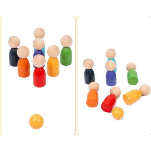 Montessori 7 Színű Személy És Csésze Színbesoroláshoz Illő Csípőgolyós Játék