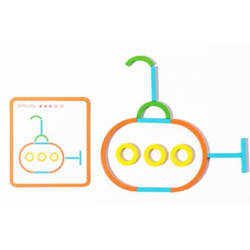 Montessori Fa Kreatív Botok És Gyűrűk Intelligencia Kirakós Puzzle Játék 