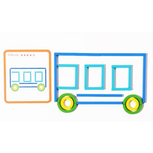 Montessori Fa Kreatív Botok És Gyűrűk Intelligencia Kirakós Puzzle Játék 