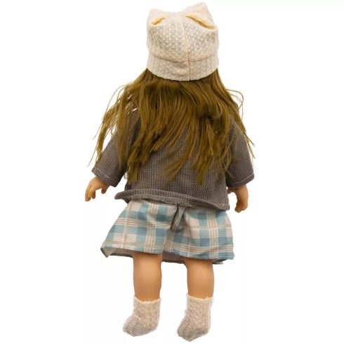Gyönyörű Éneklő Hajasbaba Csinos Téli Szettben, Kötött Kiegészítőkkel – 40 Cm