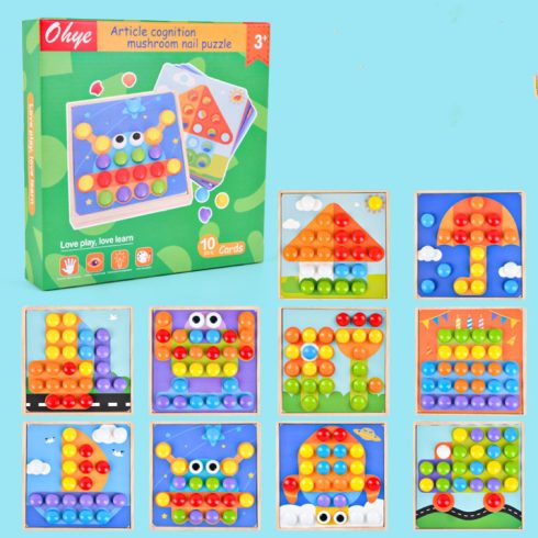 Montessori Fa Oktatási Gombmozaik 57el