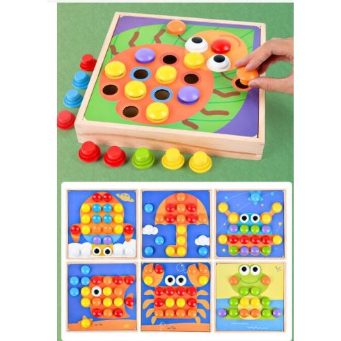 Montessori Fa Oktatási Gombmozaik 57el