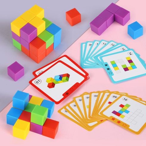 Puzzle Logika Gyakorló Játékok Gondolkodó Szivárványblokk Építőkövek Oktatási Segédanyagok