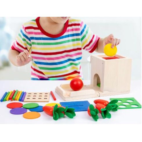 Montessori 4 Az 1 Ben Doboz Fiók/penztar Doboz/szüret Sárgarépát/villás Bot Játék