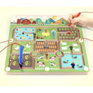 Fa Mágneses Labirintus Golyóvezető Játék Farm