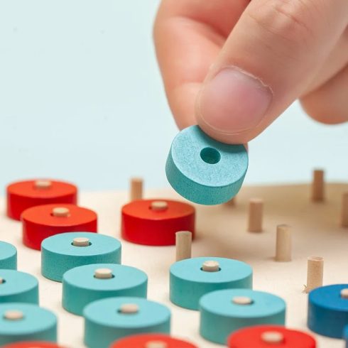  Kreatív Montessori Puzzle Színegyeztető Memória Kirakós Agy Oktatási Körömtábla