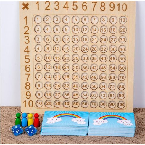 Szorzótábla Gyakorló Fajáték +100db Kártya