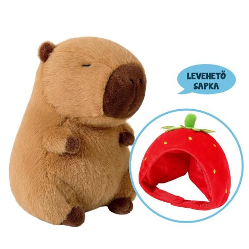 Capybara plüss - sapkában 25 cm véletlenszerű szín