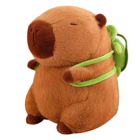 Capybara plüss levehető teknős hátizsákkal 20cm