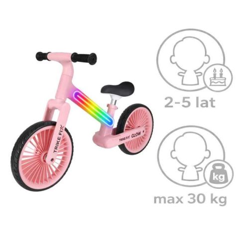 Trike Fix Glow terepkerékpár LED rózsaszín fotobicikli