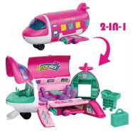   2 az 1-ben baba utasszállító repülőgép összecsukható kiegészítők rózsaszín