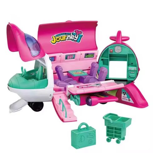 2 az 1-ben baba utasszállító repülőgép összecsukható kiegészítők rózsaszín