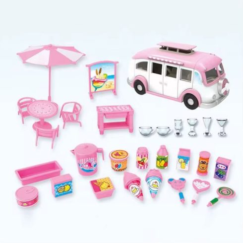 Autós fagylaltozó fagylaltozó lakókocsi kihúzható asztalszékek 30 darab