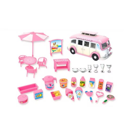 Autós fagylaltozó fagylaltozó lakókocsi kihúzható asztalszékek 30 darab