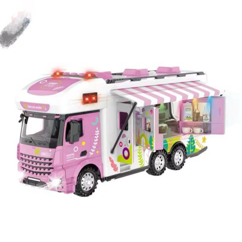 Távirányítós lakóautó 2,4 GHz-es távirányítós autóhangok, fények, kiegészítők rózsaszín