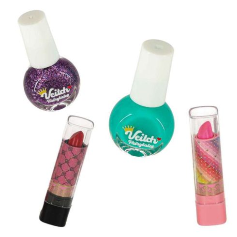 Smink kozmetikumok, sminkalakkok, kozmetikai táska, szoknya, 22 darabos készlet