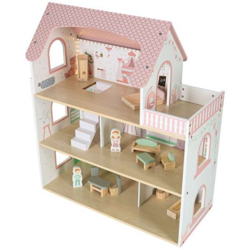 LULILO Peonio 70cm LED rózsaszín fa babaház