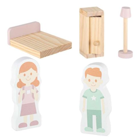 LULILO Peonio 70cm LED rózsaszín fa babaház