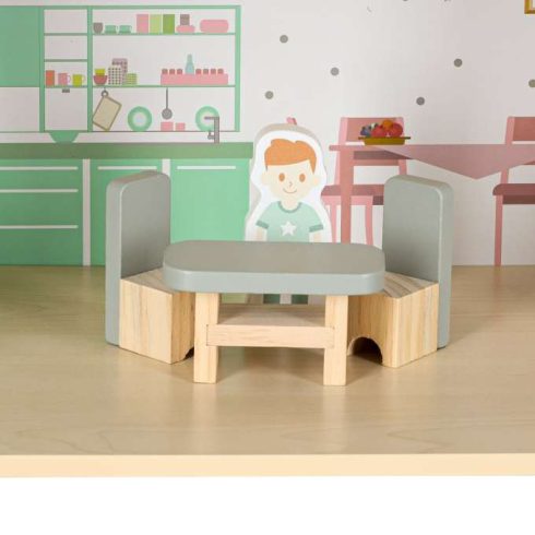 LULILO Peonio 70cm LED rózsaszín fa babaház