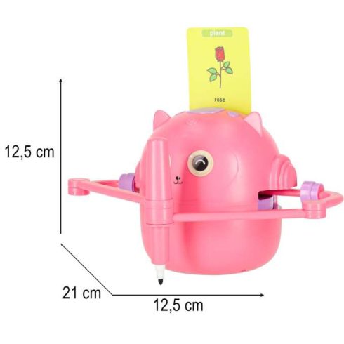 Oktatási robot interaktív tanulási rajz írókészlet flash kártyák markerek rózsaszín