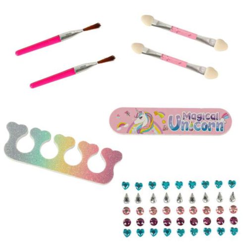 Smink és körömkozmetikai készlet smink kozmetikumok szemhéjfesték körömlakkok fiókok unikornis